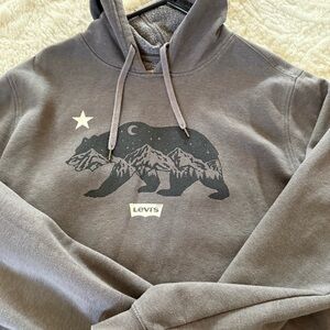 Levi's Charcoal Hoodie with Mountain Bear Graphic